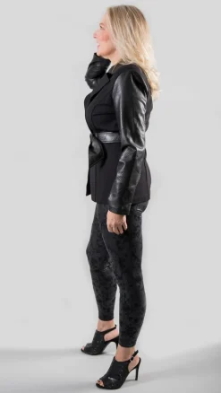 JOSEPH RIBKOFF PLEATHER LEGGINGS