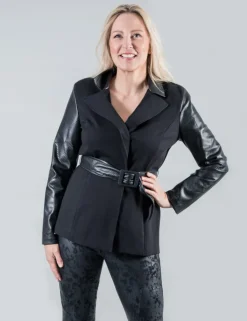 JOSEPH RIBKOFF PLEATHER LEGGINGS