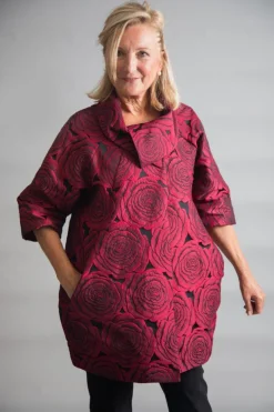 JOSEPH RIBKOFF RED ROSE JACKET