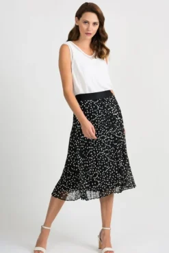 JOSEPH RIBKOFF SPOT PLEAT SKIRT