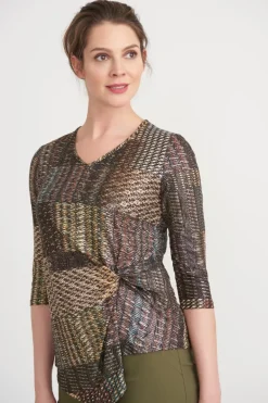 JOSEPH RIBKOFF TOP METALLIC PRINT GOLD