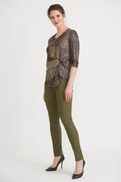 JOSEPH RIBKOFF TOP METALLIC PRINT GOLD