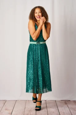 Luella Sequin Skirt Emerald