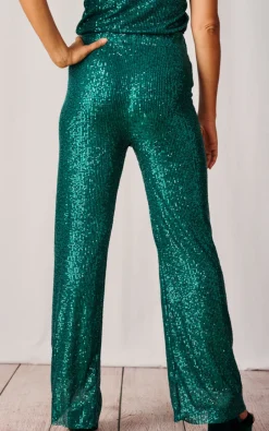 Luella Sequin Trousers Emerald
