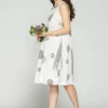 Luukaa Earth Printed Sleeveless Dress White