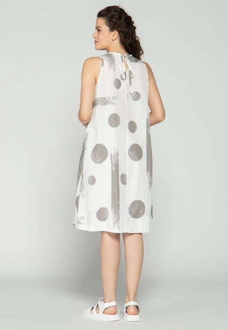 Luukaa Earth Printed Sleeveless Dress White