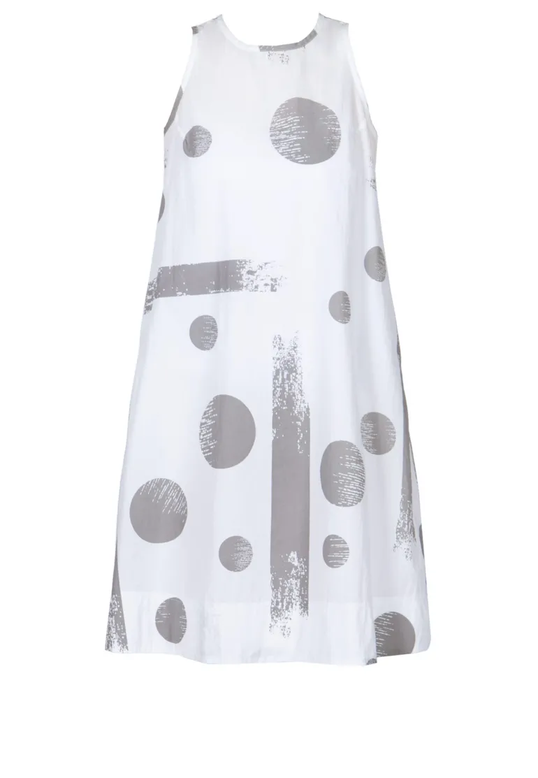 Luukaa Earth Printed Sleeveless Dress White