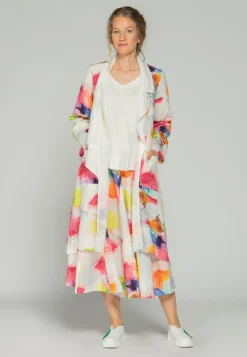 Luukaa Maya Long Linen Jacket Multicolour