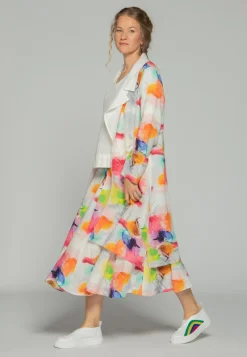 Luukaa Maya Long Linen Jacket Multicolour
