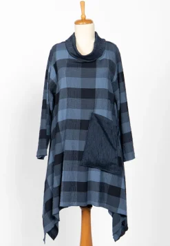 Luukaa Plaid Dress Navy