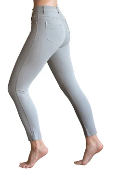 Marble 7/8 High Waisted Jeans Khaki
