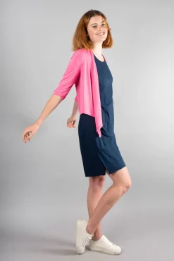 Marble Asymmetric Cardigan Pink