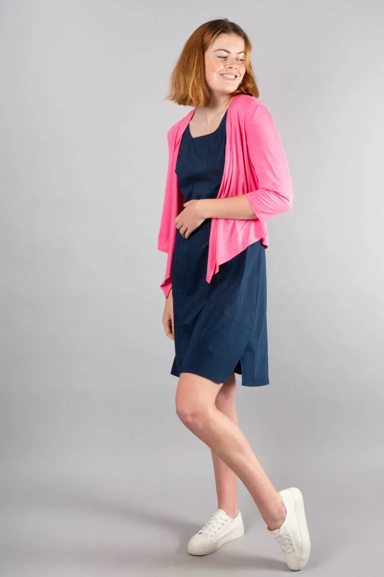 Marble Asymmetric Cardigan Pink