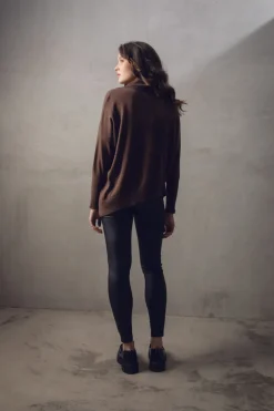 Marble Asymmetric Sweater Chocolate 7570-220
