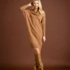 Marble Cable Knit Dress Tobacco