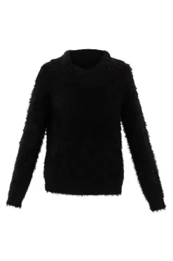Marble Chunky Rib Sweater Black