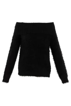 Marble Chunky Rib Sweater Black