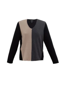 Marble Colour Block Sweater Oatmeal