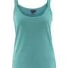 MARBLE COTTON VEST TOP TURQUOISE
