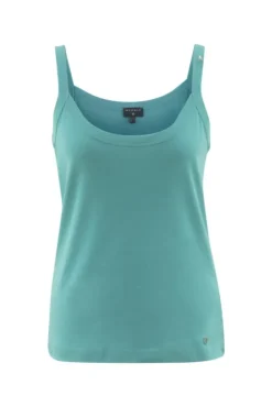 MARBLE COTTON VEST TOP TURQUOISE