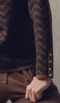 Marble Cowl Neck Sweater Chocolate 7560-220