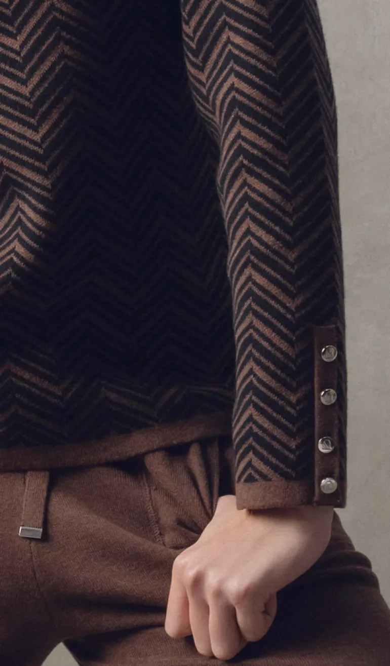 Marble Cowl Neck Sweater Chocolate 7560-220