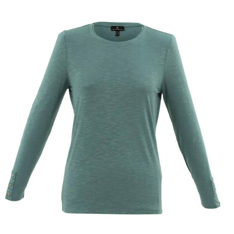 Marble Crew Neck Jersey Top Sea Foam 6401-223