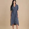 Marble Dot Dress Navy