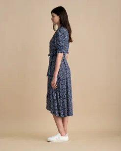 Marble Dot Dress Navy