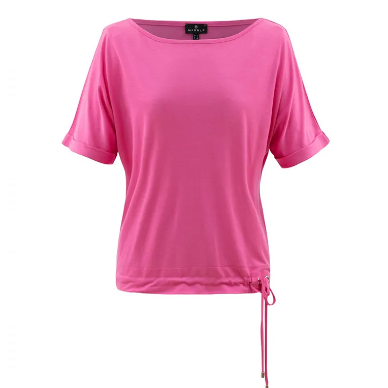 Marble Drawstring Top Pink