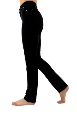 Marble High Waisted Straight Jeans Black