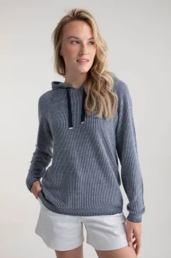 Marble Hooded Sweat Top 7883_103 Navy