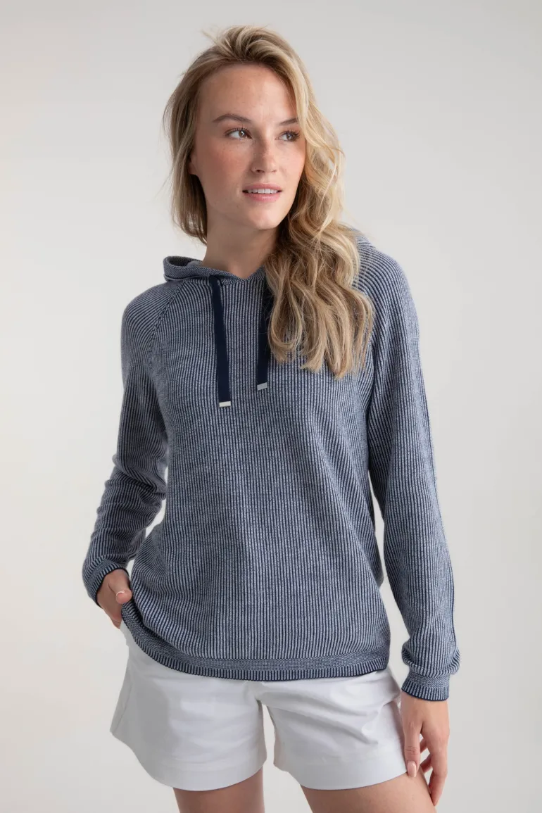 Marble Hooded Sweat Top 7883_103 Navy