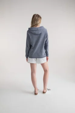 Marble Hooded Sweat Top 7883_103 Navy