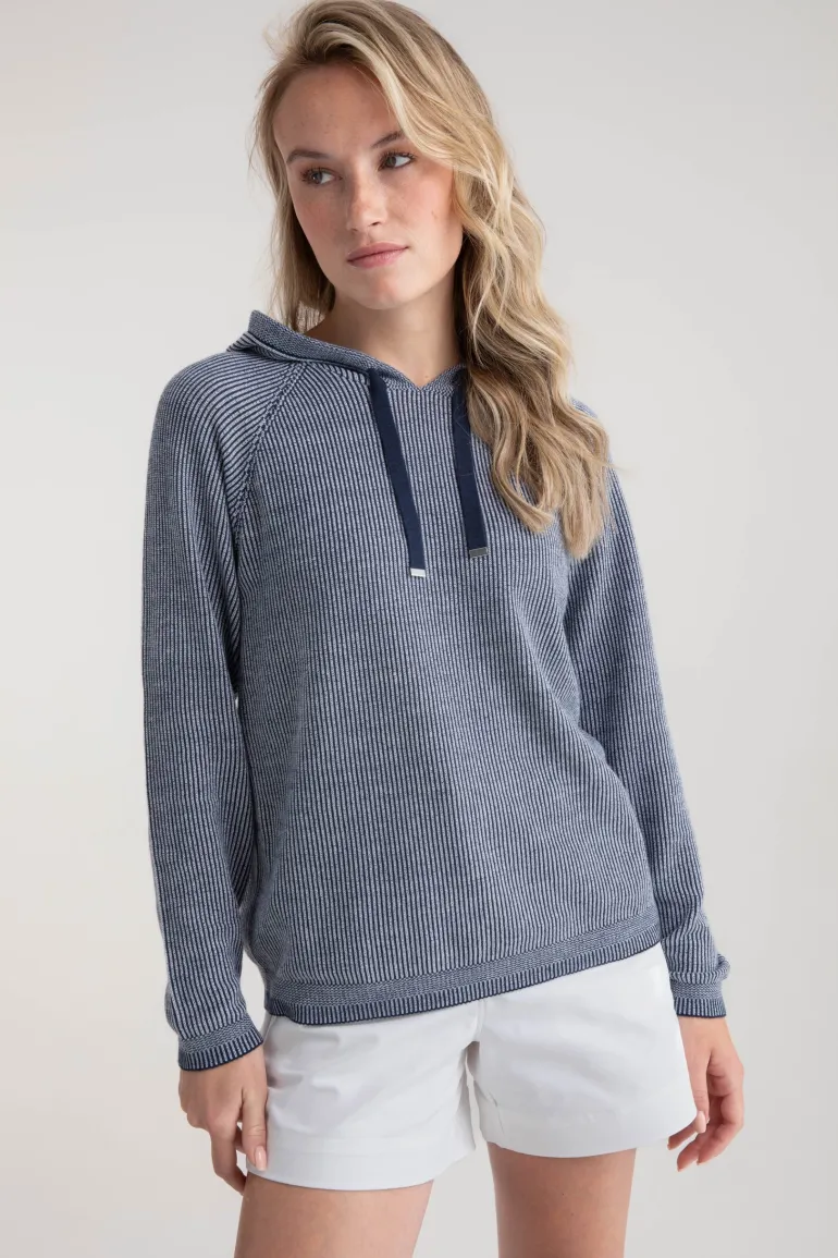 Marble Hooded Sweat Top 7883_103 Navy