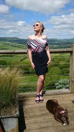MARBLE JEAN SKIRT NAVY