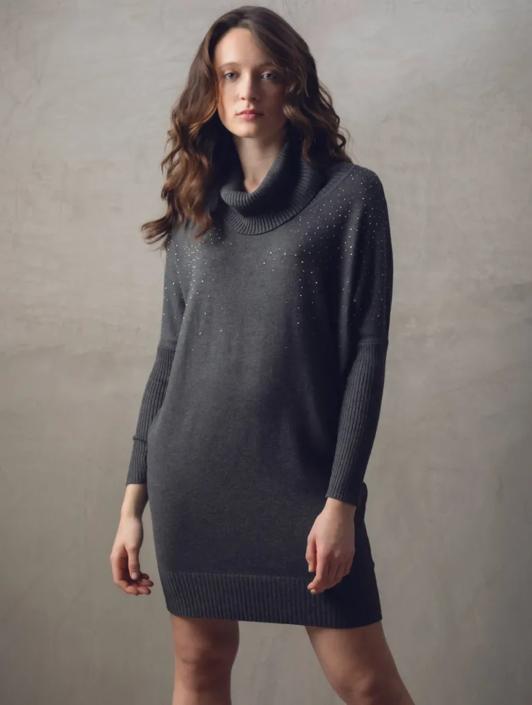 Marble Knitted Dress Black 7558-101