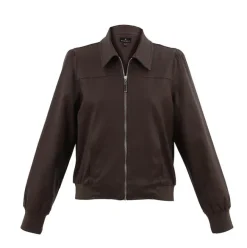 Marble Pleather Jacket Chocolate 2413-220