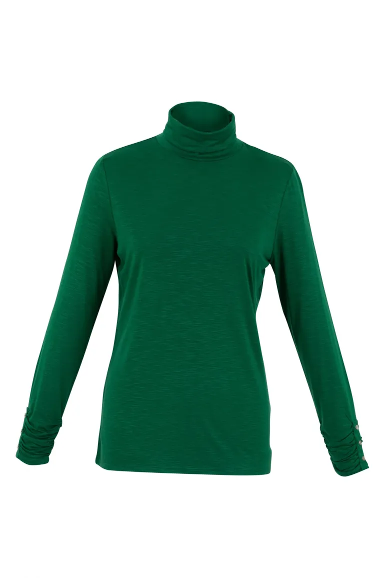 Marble Polo Neck Top Green