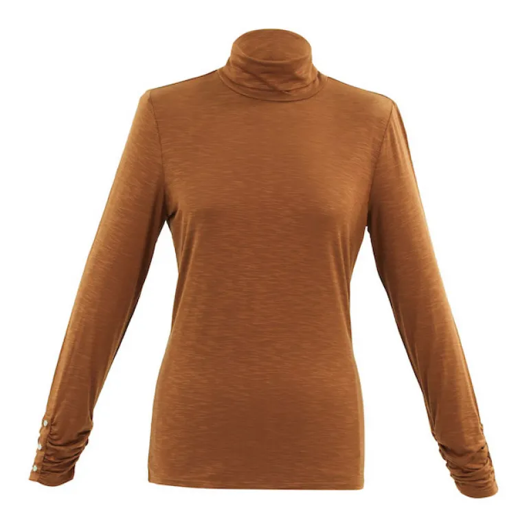 Marble Polo Neck Top Rust 6400-224
