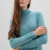Marble Polo Neck Top Sea Foam 6400-223