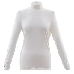 Marble Polo Neck Top White