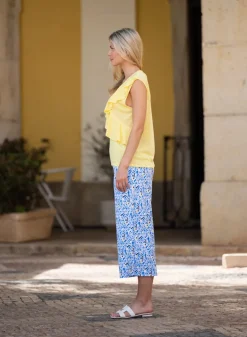 Marble Printed Culottes Yellow