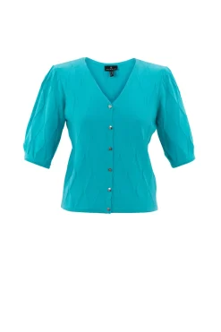 Marble Reversible Cardigan Aqua