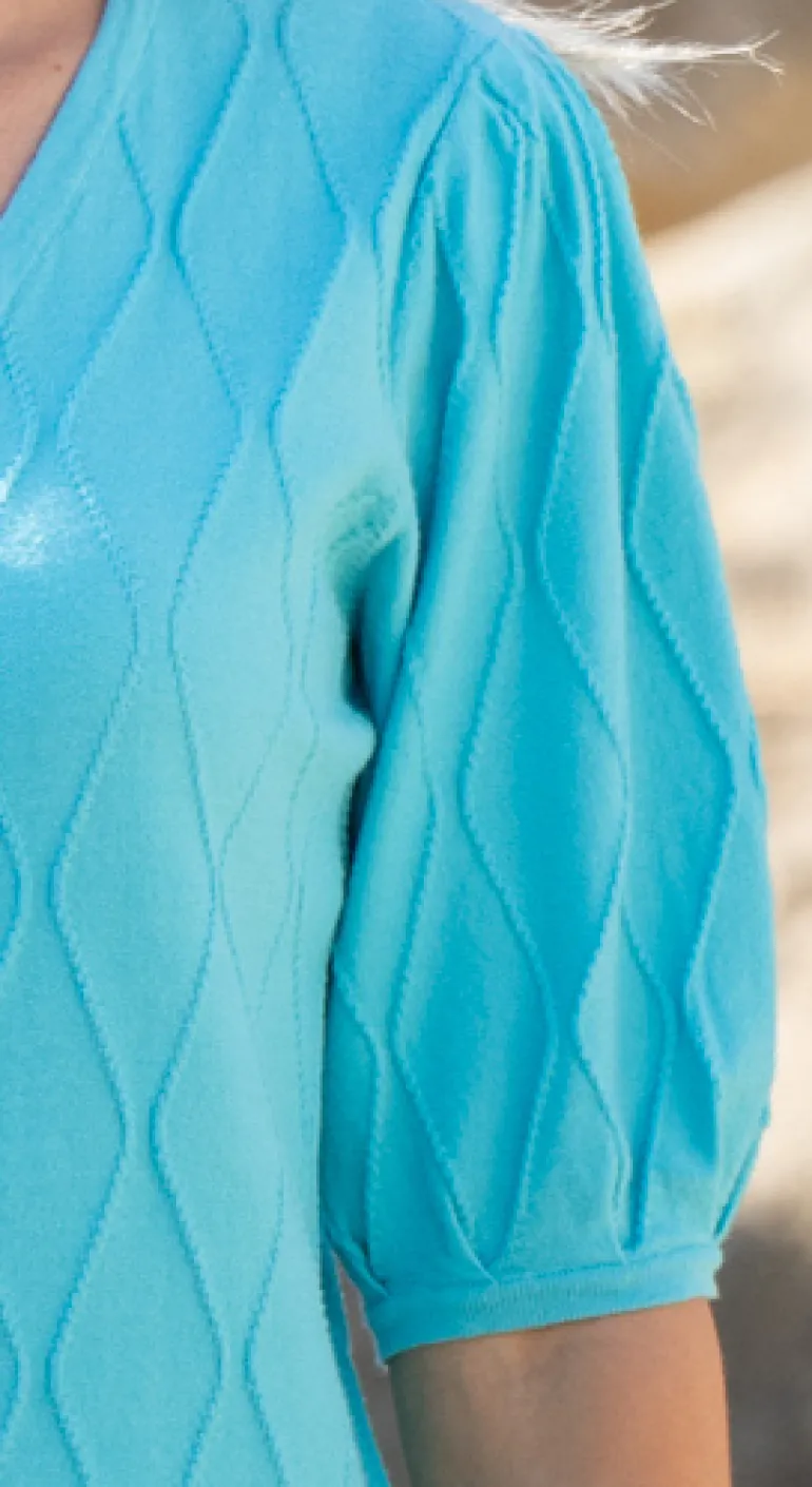 Marble Reversible Cardigan Aqua