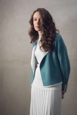 Marble Short Cardigan Sea Foam