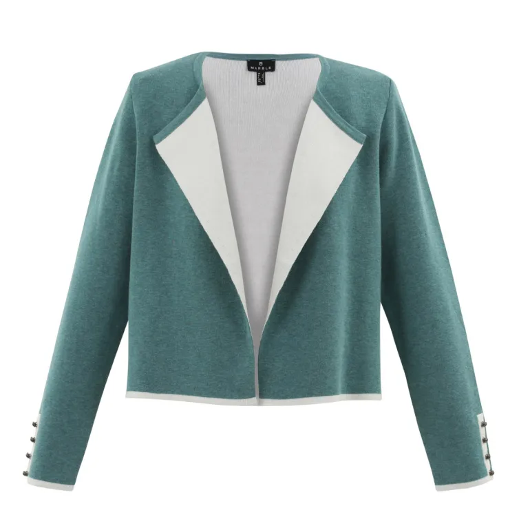 Marble Short Cardigan Sea Foam