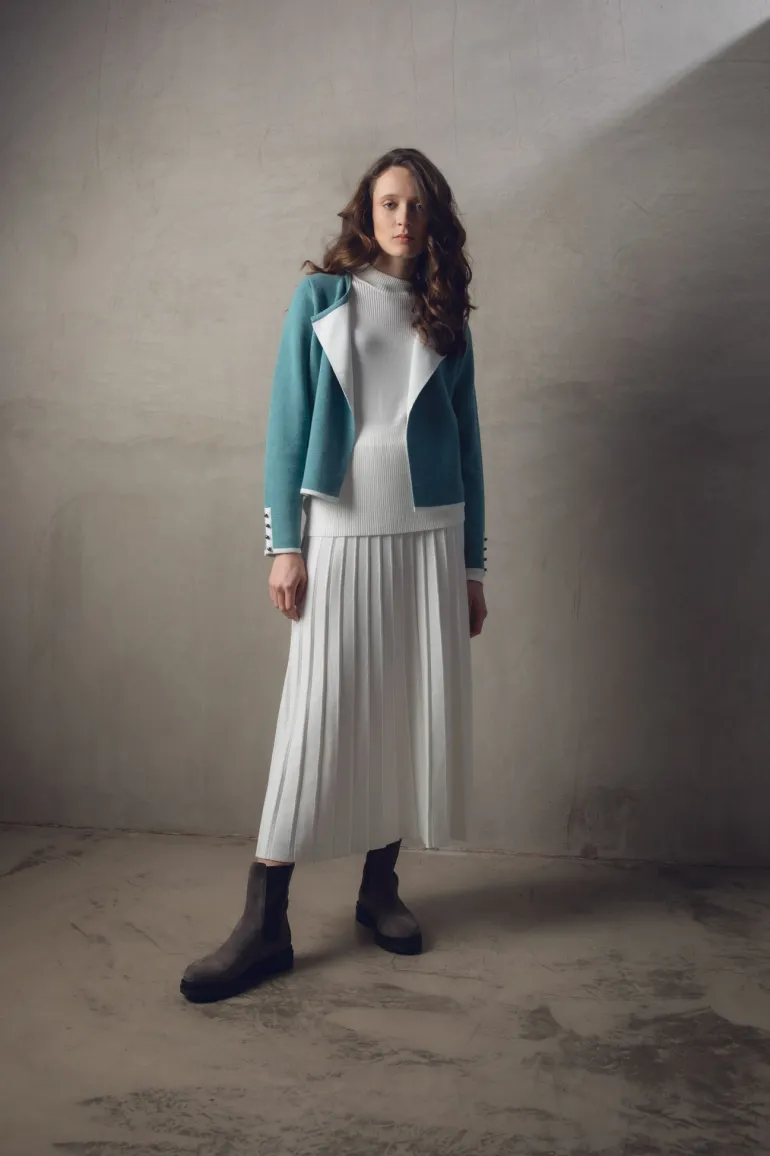 Marble Short Cardigan Sea Foam