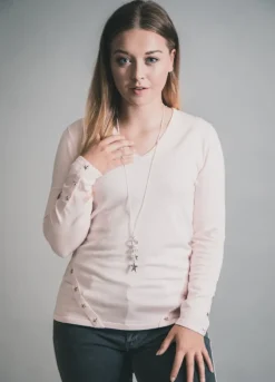 MARBLE STAR STUD JERSEY TOP - TWO COLOURS
