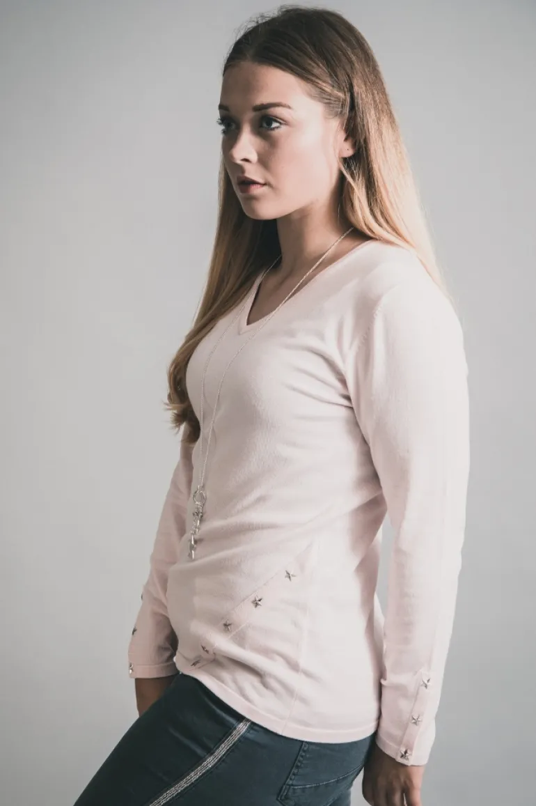 MARBLE STAR STUD JERSEY TOP - TWO COLOURS